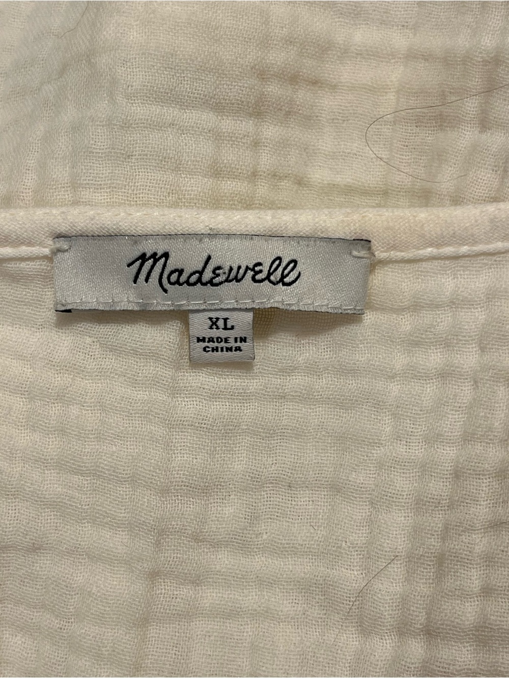 Madewell Off-White Gauze Square-Neck Peasant Blouse - Picture 7 of 8